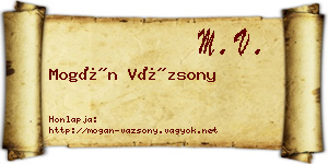 Mogán Vázsony névjegykártya